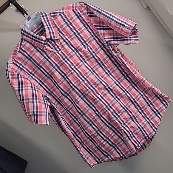 IZOD sz M  100% cotton plaid shirt - Picture 1 of 7